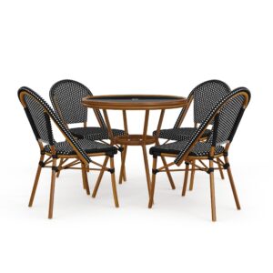 Neohubix Neohubix All Weather Woven Bistro Table and Chairs Set with Aluminum Frames | Premium Furniture for Modern USA Homes | Premium Furniture for Modern USA Homes