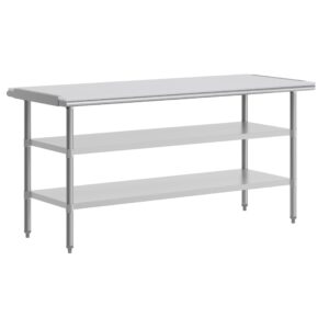 Neohubix Neohubix Commercial Stainless Steel Work Table with Poly Cutting Board-Undershelves-30x72 | Premium Furniture for Modern USA Homes | Premium Furniture for Modern USA Homes