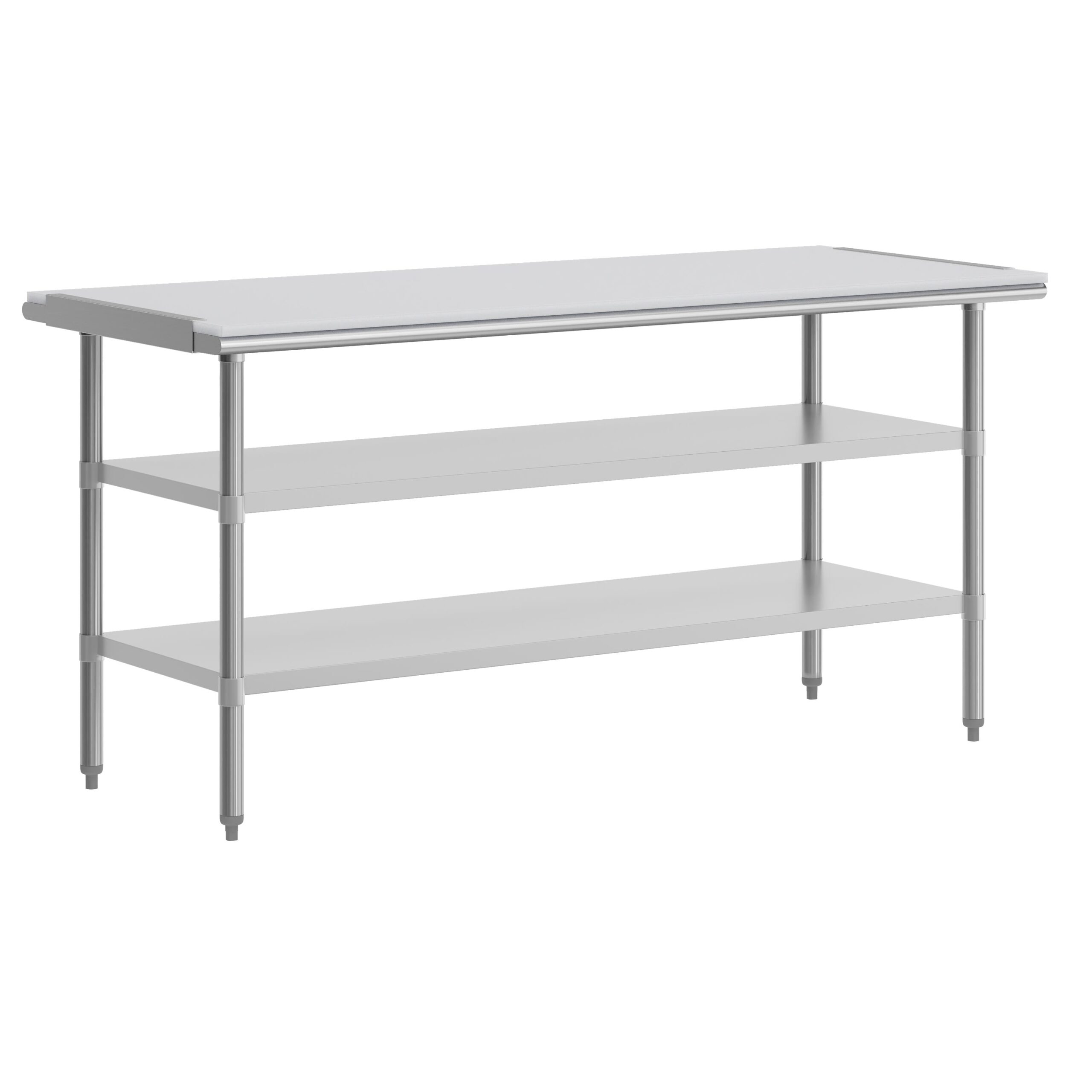 Neohubix Neohubix Commercial Stainless Steel Work Table with Poly Cutting Board-Undershelves-30x72 | Premium Furniture for Modern USA Homes | Premium Furniture for Modern USA Homes